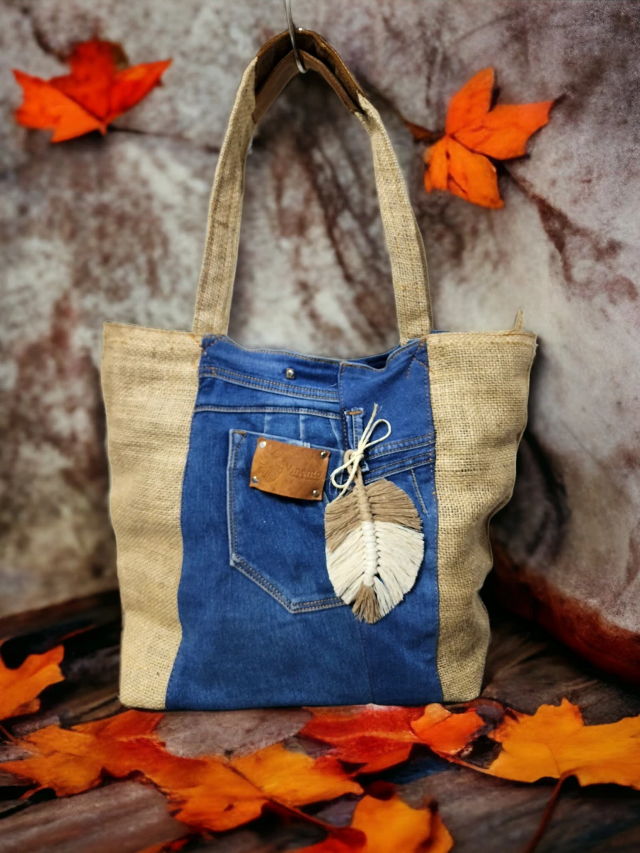Bolso Tote Denim Patch & Botones